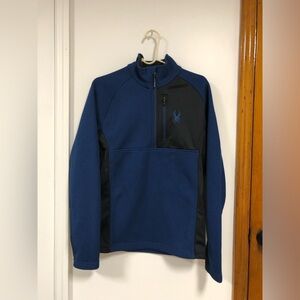 Spyder Men's bandit fleece half zip size Medium color Blue/Black